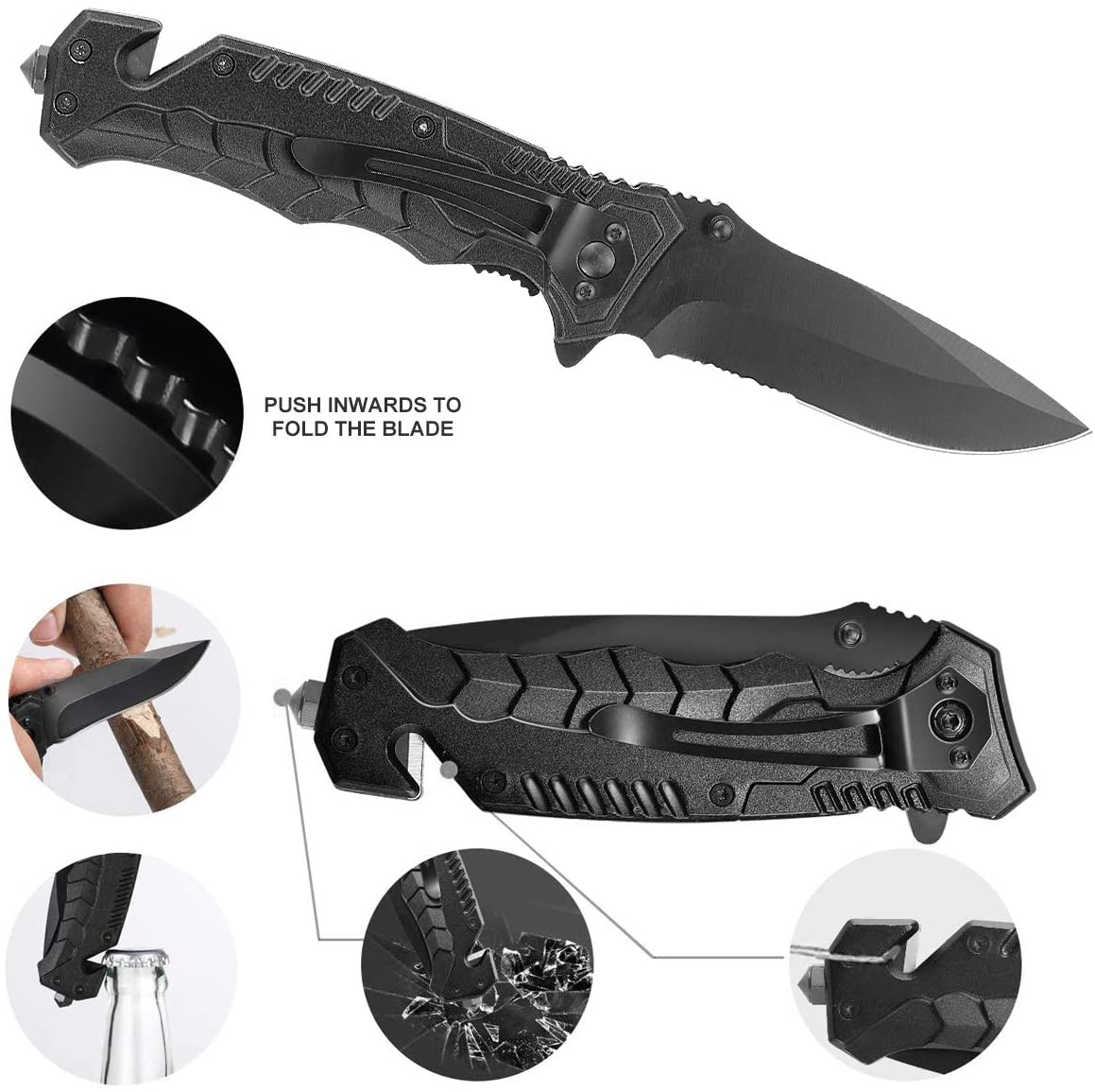 Overlevelsessett komplett - overlevelsesverktøy for utendørs inkludert paracord, lampe, fløyte, brannstål