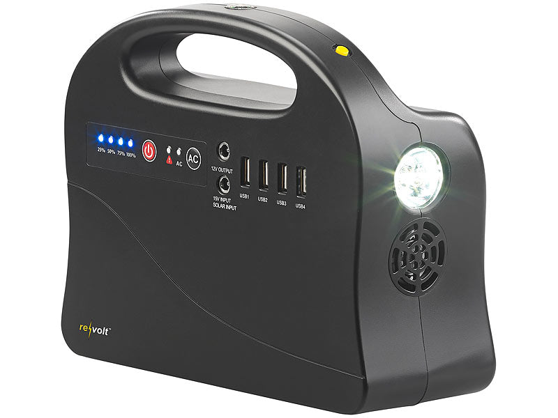 Premium nødgenerator kraftbank med store solcellepaneler 30000 mAh og 120 watt kraftstasjon med stikkontakt