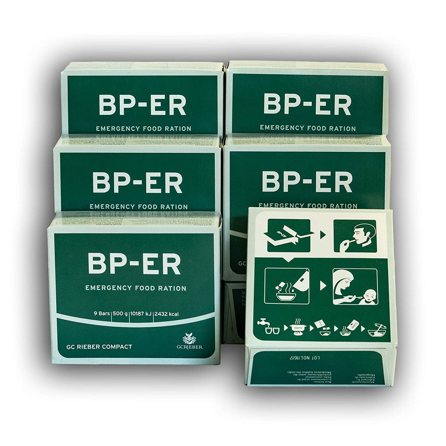 Nødrasjon BP-ER 7 dager ca 17500kcal - Kompakt, slitesterk, lett nødmat BP-ER