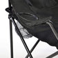 Nexos sett med 2 fiskestoler, sammenleggbare stoler, campingstoler, sammenleggbare stoler med armlener og koppholdere, praktisk, robust, lys svart