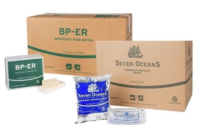 BP ER nødmat 24x500g med Seven Oceans nødvann