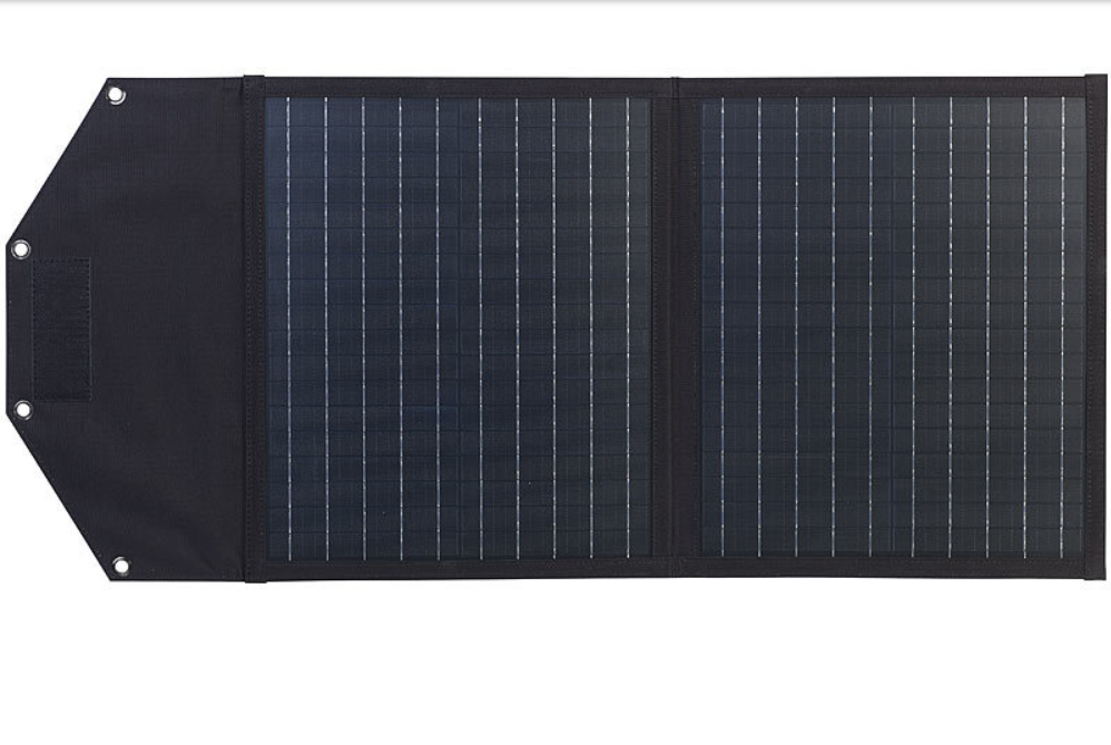 Sammenleggbart solcellepanel for nødstrøm - 2 monokrystallinske solceller - MC4-kontakt - 50 W