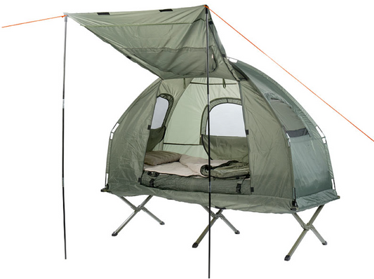 4 i 1 telt inkludert feltseng, vintersovepose, madrass og solbeskyttelse - nødutstyr - nødtelt - camping/campingutstyr