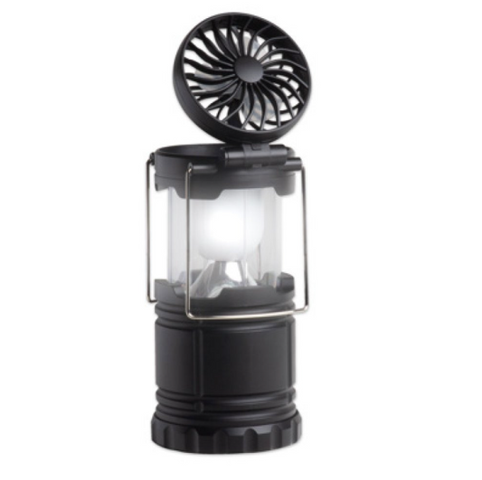 Lampe med vifte - lys/lanterne/armatur - nødlys - kjøling - lyskilde - lysforsyning - nødlyskilde - campinglys/lanterne - utelys