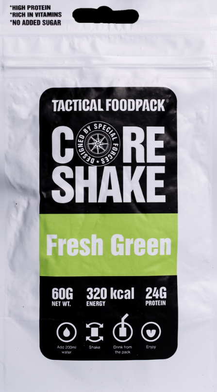 Core Shake Fresh Green - Brus - Nødrasjon - Matrasjon - Nøddrikk - Nødforsyning - Nødpakke/matpakke - Matrasjon - Overlevelsesrasjon - Overlevelsesmat - Næringsstoffer/ernæring Energidrikk -