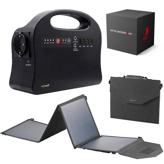 Premium nødgenerator kraftbank med store solcellepaneler 30000 mAh og 120 watt kraftstasjon med stikkontakt