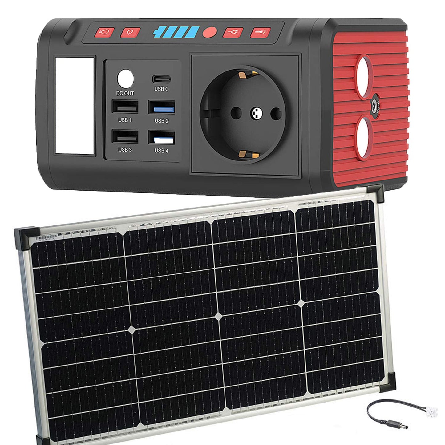 Solcellepanel med strømbank for bærbare datamaskiner og andre enheter Nødstrømgenerator Solenergibank