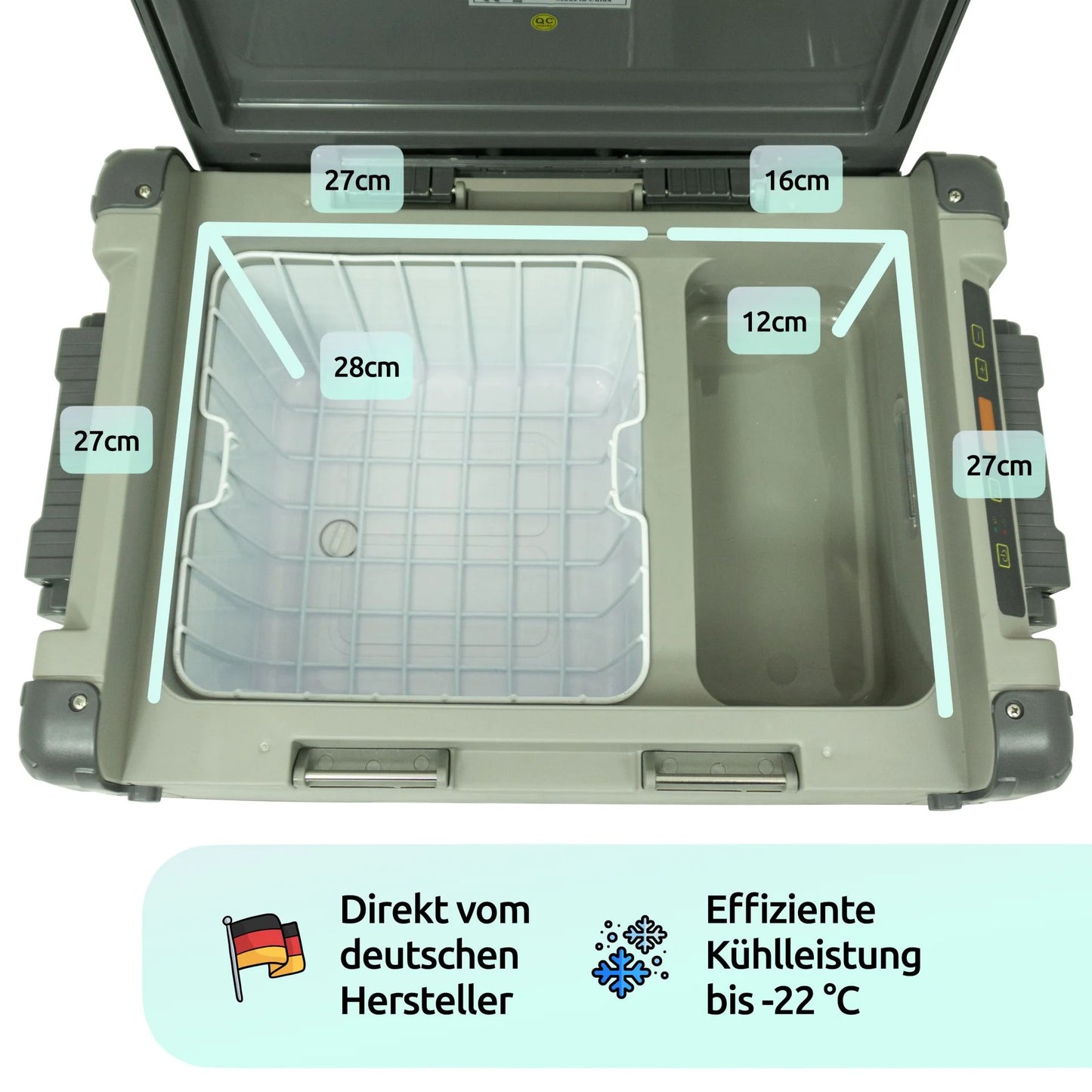 Kompressorkjøleboks 28 liter til -22°C, 12/24 volt