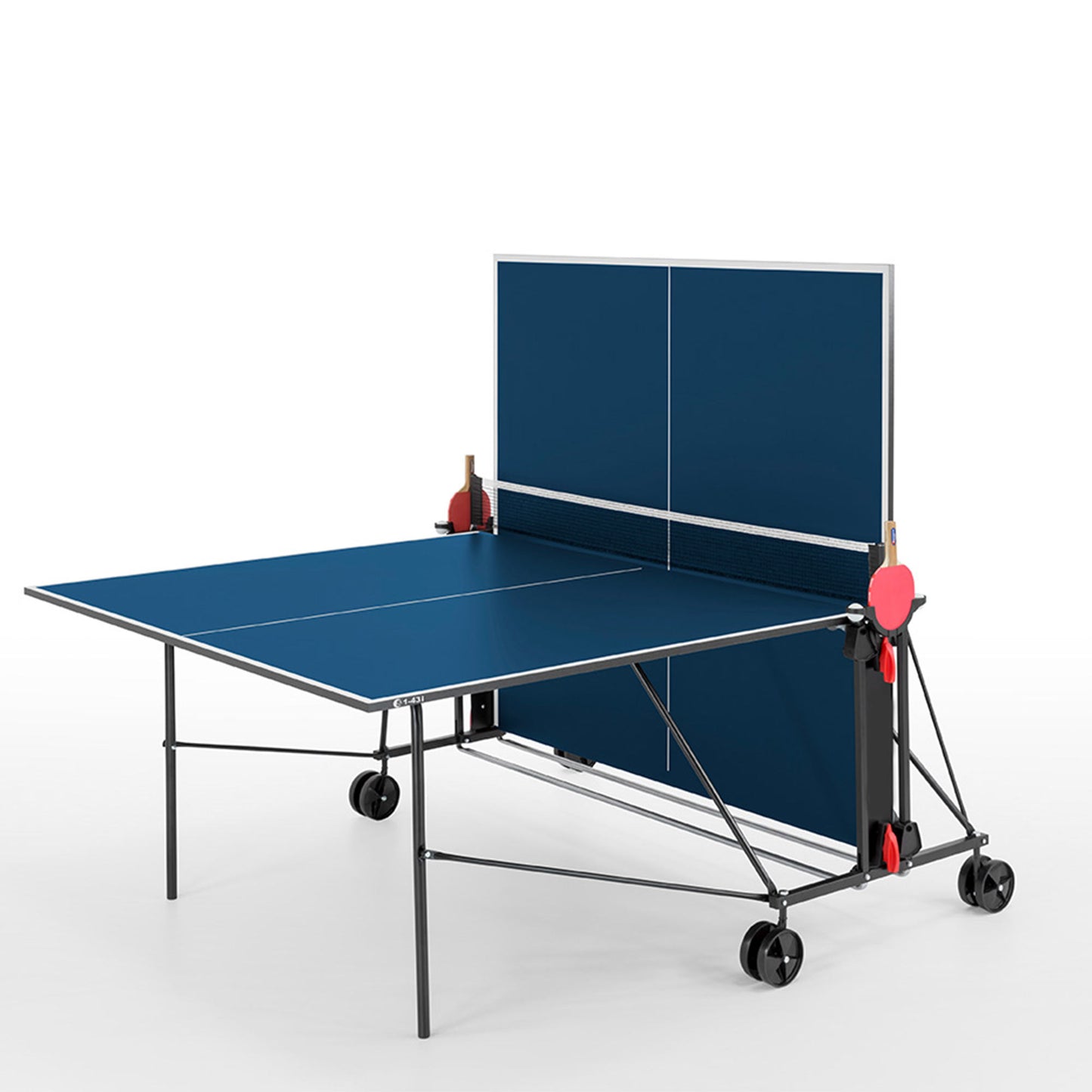 Premium bordtennisbordturnering størrelse blå med nett, sammenleggbar 214.3010/L